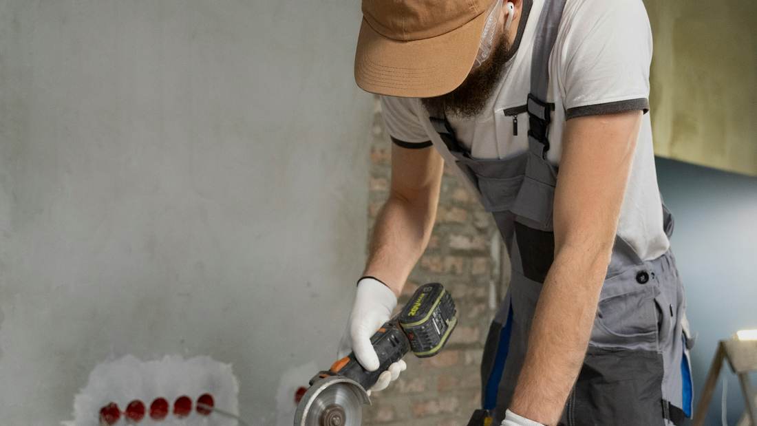 Close-up of a home repair being carried out